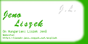 jeno liszek business card