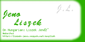 jeno liszek business card